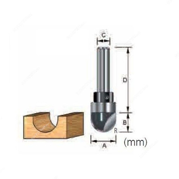 Makita Core Box Router Bit, D-12550, 12.7x12.7MM