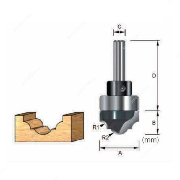 Makita Classical Plunge Router Bit, D-11178, 22x12.7MM