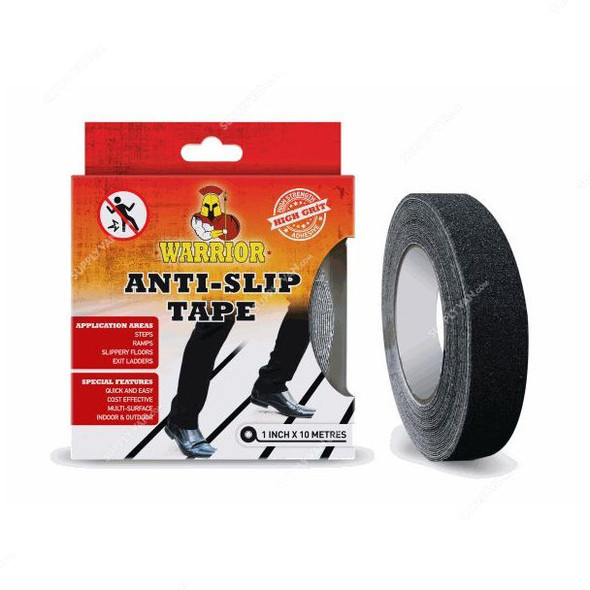 Warrior Anti-Slip Tape, 1 Inch Width x 10 Mtrs Length, Black