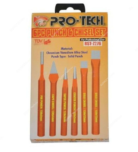 Pro-Tech Punch and Chisel Set, RST-7276, 6PCS