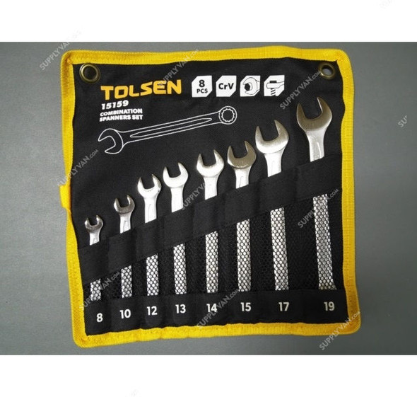 Tolsen Combination Spanner Set, 15159, 8 Pcs/Set