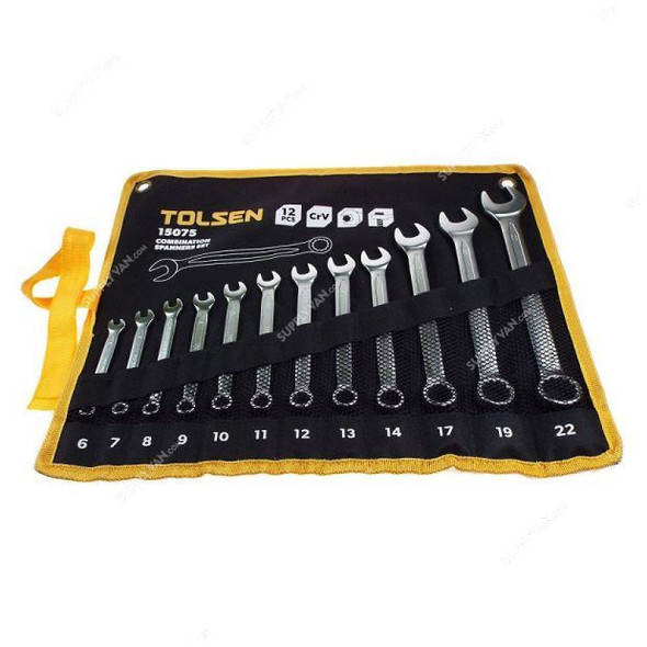 Tolsen Combination Spanner Set, 15075, 12 Pcs/Set