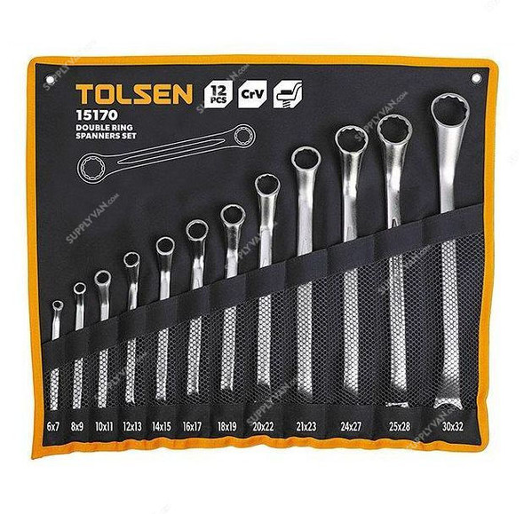 Tolsen Combination Spanner Set, 15170, 12 Pcs/Set