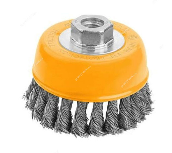 Tolsen Wire Cup Brush, 77587, Twist Knot, 75MM