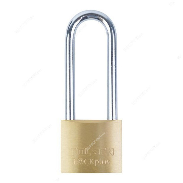 Tolsen Padlock With Long Shackle, 55109, 40MM, Brass