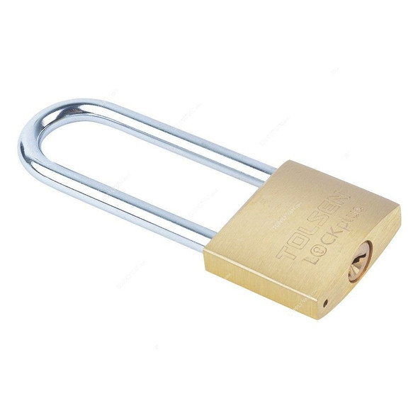 Tolsen Padlock With Long Shackle, 55109, 40MM, Brass