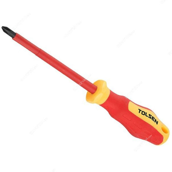 Tolsen Pozidriv Screwdriver, 38011, PZ2 Tip Size x 100MM Blade Length