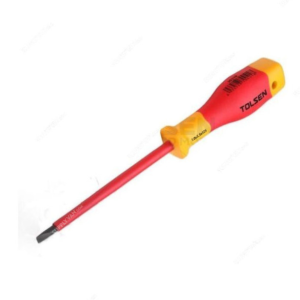 Tolsen Insulated Screwdriver, V30210, Slotted, 1.0MM Tip Size x 125MM Blade Length