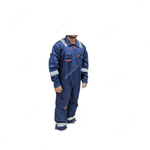 Power Safety Protective Workwear Coverall, XL, Navy Blue