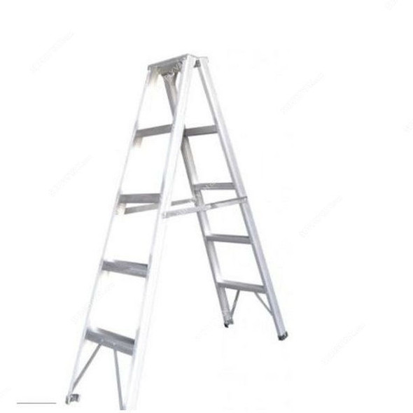 Emc Double Sided Ladder, EDSL-05, Aluminum, 2 Sides, 5 Steps, 1.3 Mtrs, 90.71 Kgs