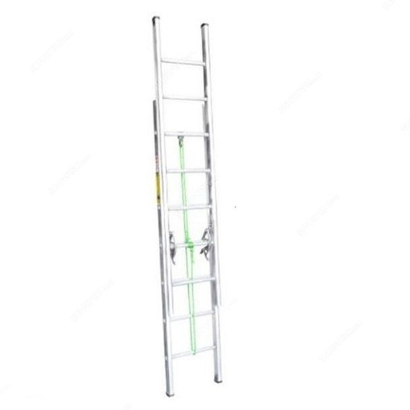 Emc Double Extension Ladder, EHEL-11, Aluminum, 1 Side, 11 Steps, 5.1 Mtrs, 113.39 Kgs