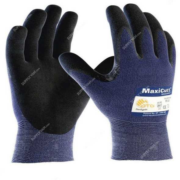 ATG Cut-Resistant Gloves, 44-3745, MaxiCut Ultra, M, Blue