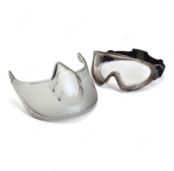 Pyramex Safety Spectacles W/ Faceshield, GG504TSHIELD, Capstone, Clear