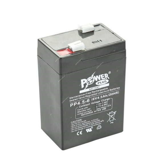 Powerplus Lead Acid Battery, PP4-5-6, 6V, 4.5Ah/20Hr