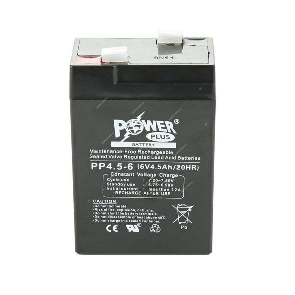 Powerplus Lead Acid Battery, PP4-5-6, 6V, 4.5Ah/20Hr