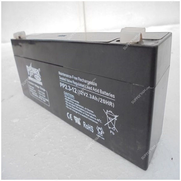 Powerplus Lead Acid Battery, PP2-3-12, 12V, 2.3Ah/20Hr