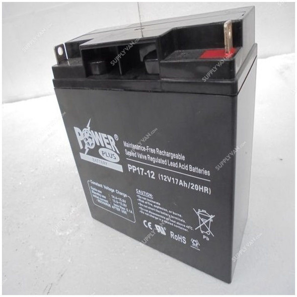 Powerplus Lead Acid Battery, PP17-12, 12V, 17Ah/20Hr