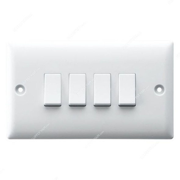 RR Switch Plate, W1021, 4 Gang, 10A