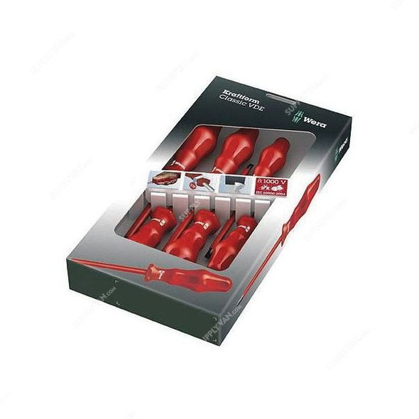 Wera Screwdriver Set, 5031282001, Kraftform Classic, 6PCS