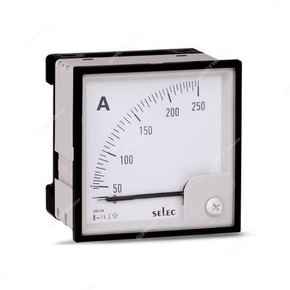 Selec Analog Ammeter, AM-I-3-1250-5A, 0-5A