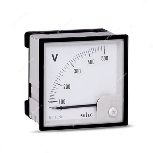 Selec Analog Voltmeter, AM-V-2-L, 0-500V