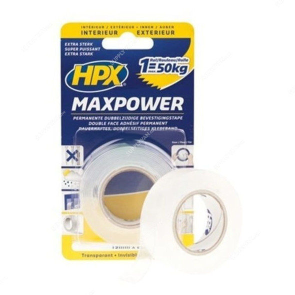 Hpx Max Power Transparent Tape, HT1902, Transparent