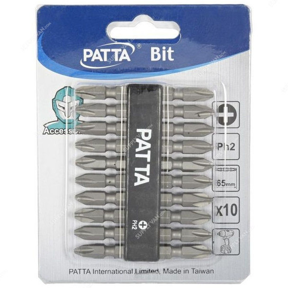 Patta Screwdriver Bit Set, 65MM, 10 Pcs/Set