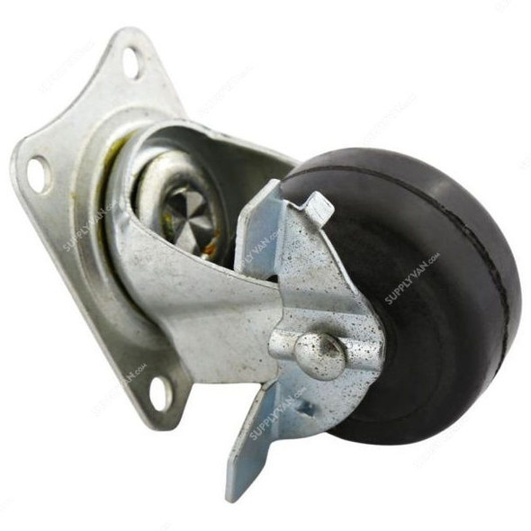 Caster Wheel With Plate And Brake, 2 Inch