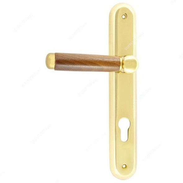 Cal Lever Handle With Lock, Gold, Brass