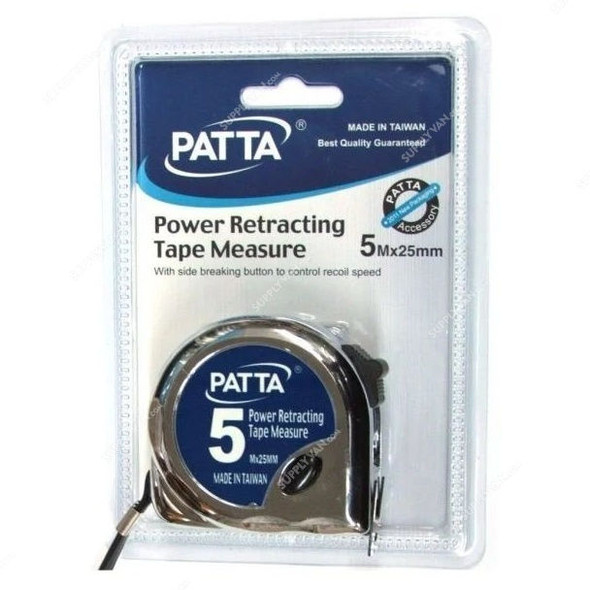 Patta Power Retracting Tape Measure, 5 Mtrs