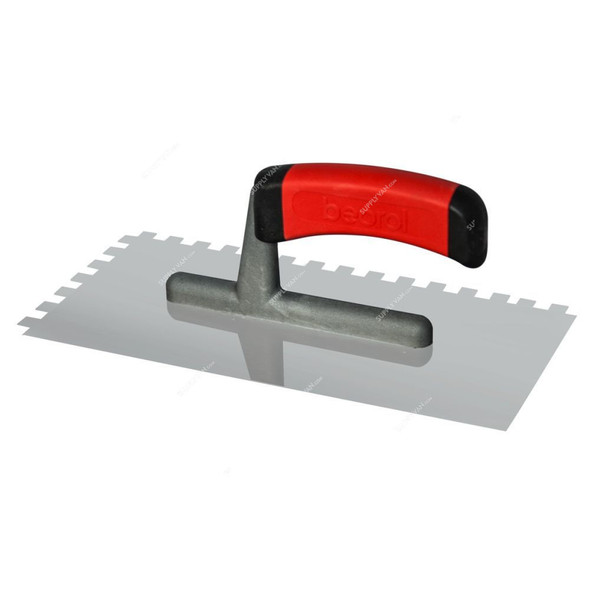 Beorol Plastering Trowel, GRSPN8, Rubber/Stainless Steel, 130MM Width x 270MM Length