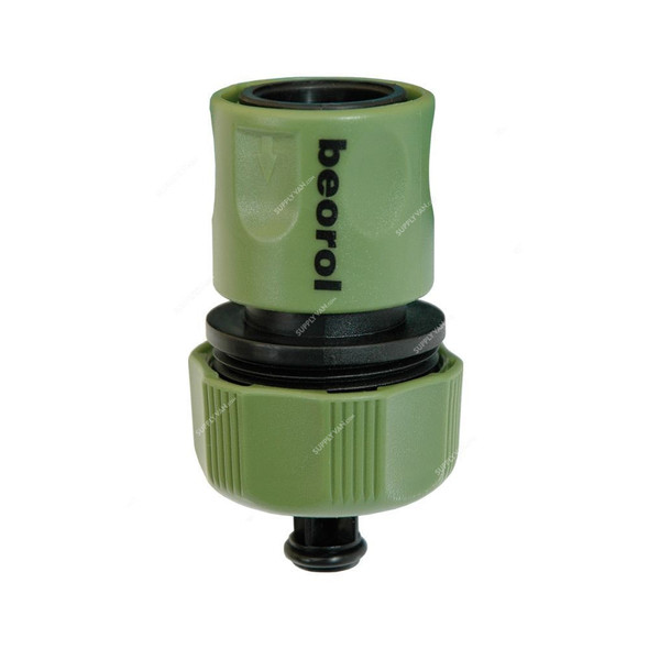 Beorol Hose Connector With Auto Stop, GSBA34, 3/4 Inch