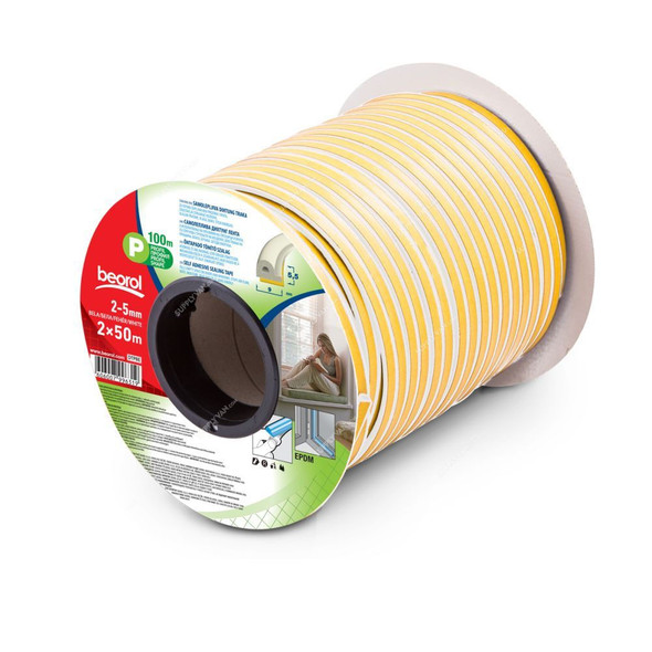 Beorol P Profile Seal Strip, DTPBE, 2x50 Mtrs, White