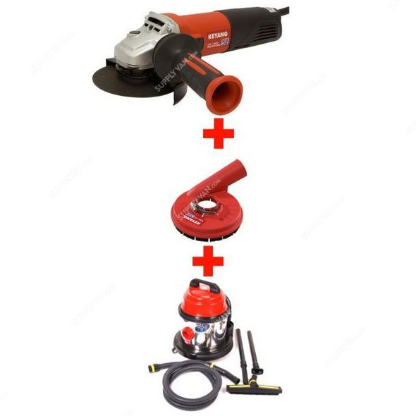 Keyang Angle Grinder With Dust Extraction System, DG1400V+KDH125+KV12EW, 1350W