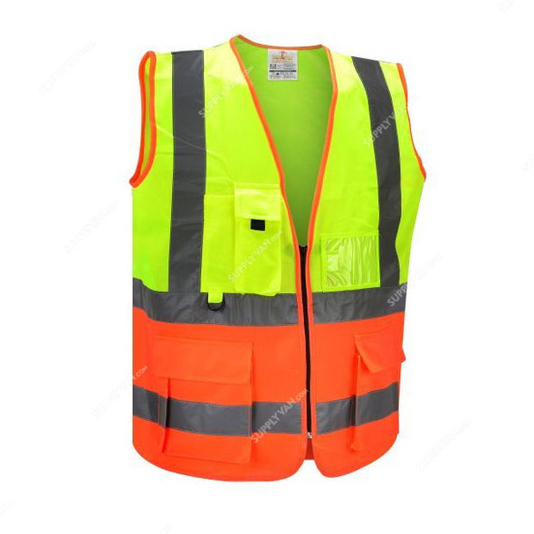 Empiral Safety Vest, E108082802, Multiglow, Yellow and Orange, M