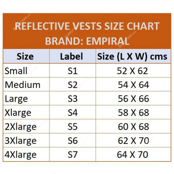 Empiral Safety Vest, E108083004, Sparkle, Orange, XL