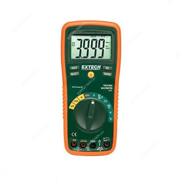 Extech True RMS Professional Multimeter, EX430, -20 to 750 Deg.C