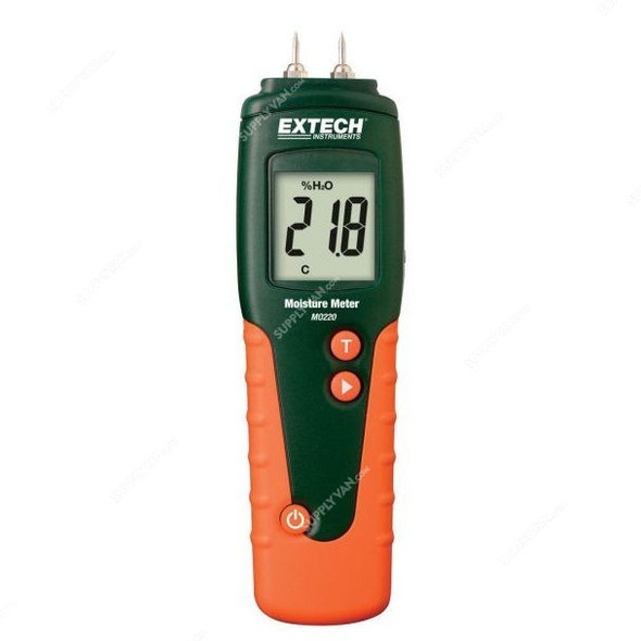 Extech Moisture Meter, MO220, -35 to 80 Deg.C