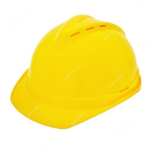 Ameriza Safety Ventilated Helmet With Ratchet Suspension, A518240920, Yellow, Free Size
