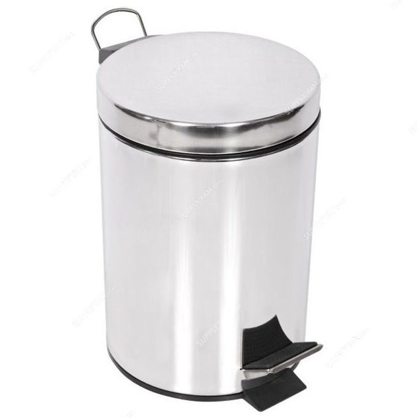 Moonlight Stainless Steel Dustbin, 10003, 3 Litres, Stainless Steel