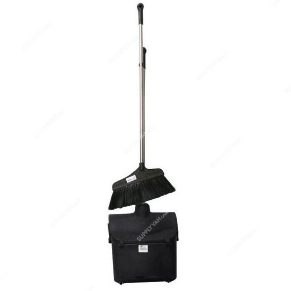Moonlight Long Handle Dust Pan With Broom, 55134, 75CM, Black