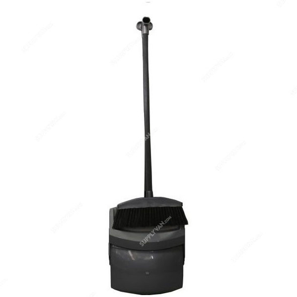 Moonlight Long Handle Dust Pan With Broom, 56086, 75CM, Grey