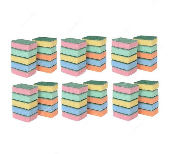 Moonlight Sponge With Scouring Pad Set, 80924, 37x27CM, MultiColor, PK60