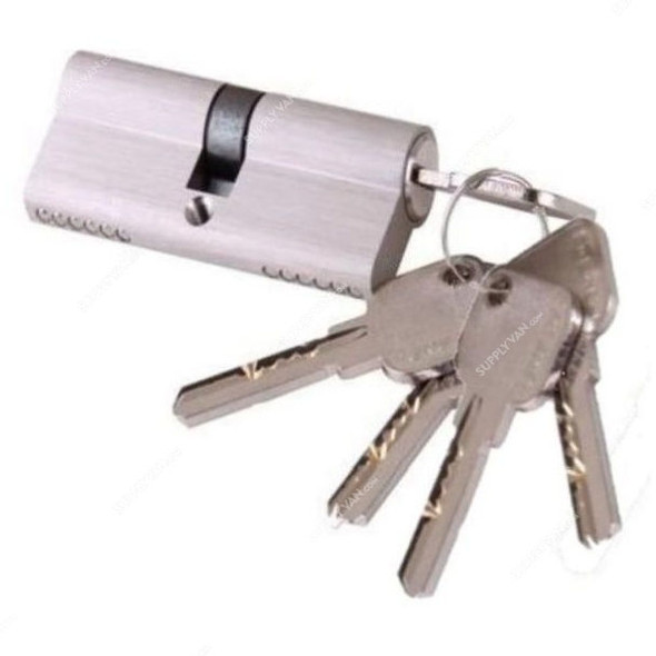 TCT Door Lock Cylinder With Keys, 70MM, Silver