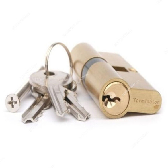 Terminator Cylinder Door Lock With Keys, TC-1070, 70MM, Gold
