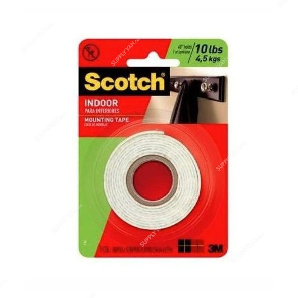 3M Mounting Tape, 144, 1.27 Mtrs, White