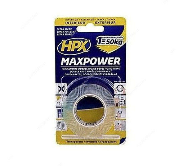 HPX Maxpower Double Sided Tape, 19MM x 2 Mtrs, Transparent