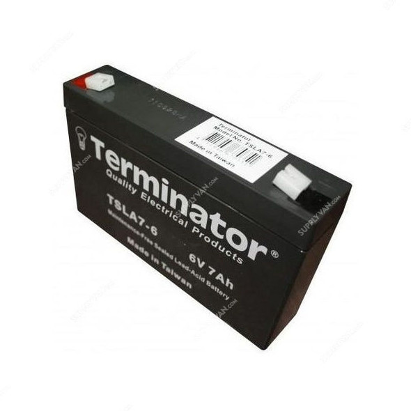 Terminator Lead Acid Battery, TSLA7-6, 6V, 7Ah