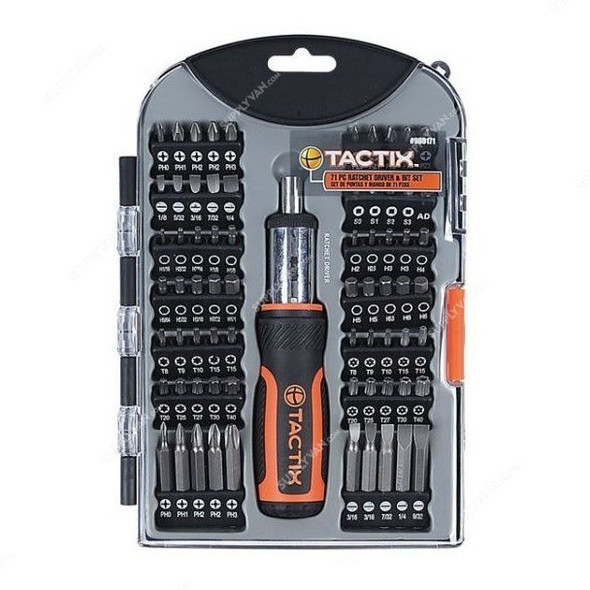 Tactix Screwdriver Set W/ Bits, 900171, 71PCS