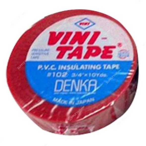 Vini Electrical Insulation Tape, 119920, 10 Mtrs, Red, PK10